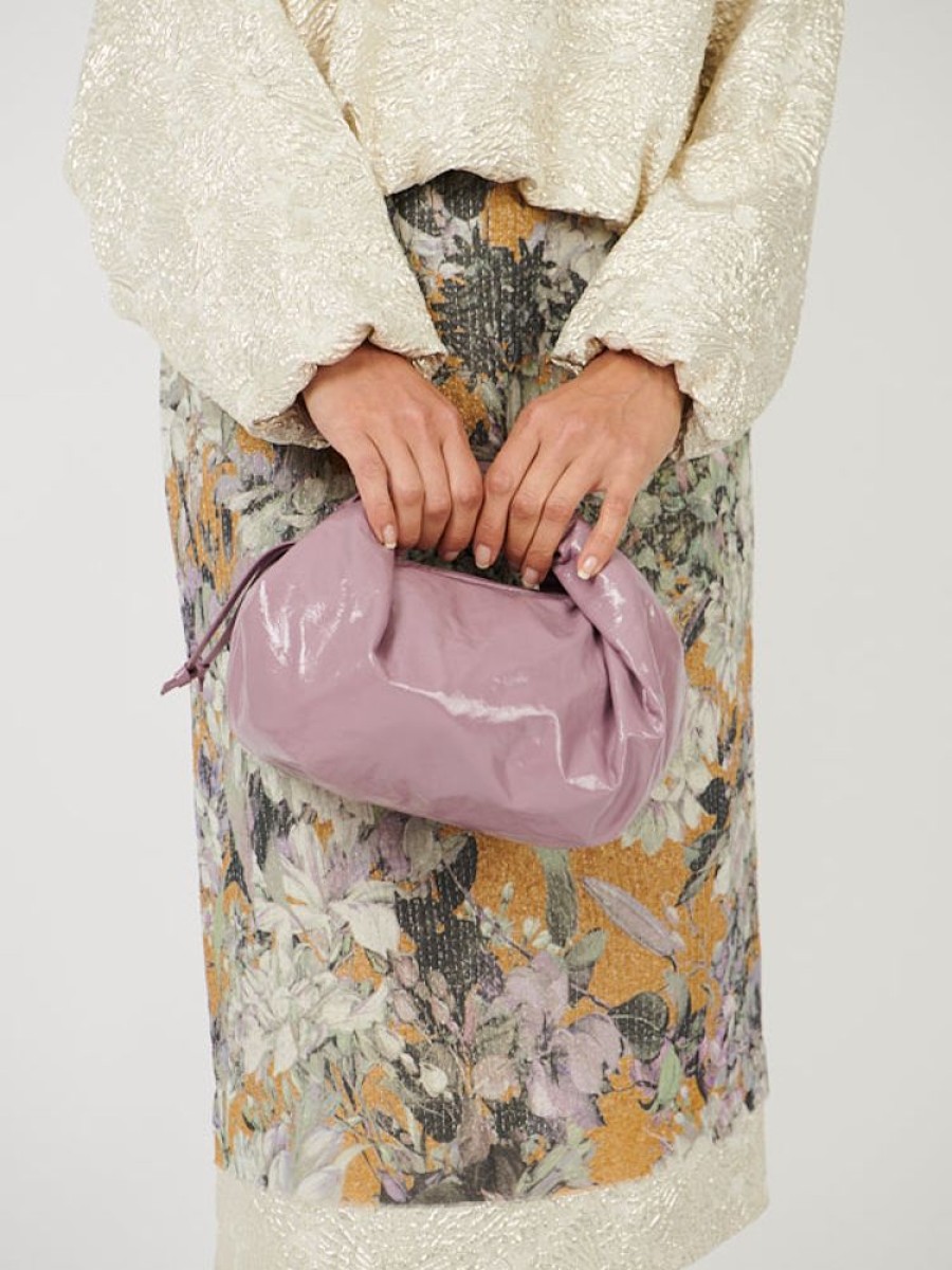 DRIES VAN NOTEN Twist Leather Tote In Lilac