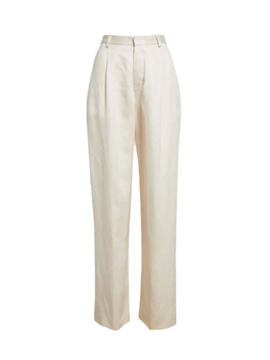 R13 Wide Leg Trouser In Oyster