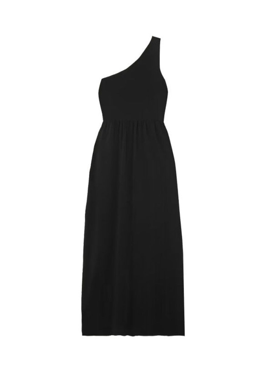 MATTEAU Asymmetric Knit Dress In Black