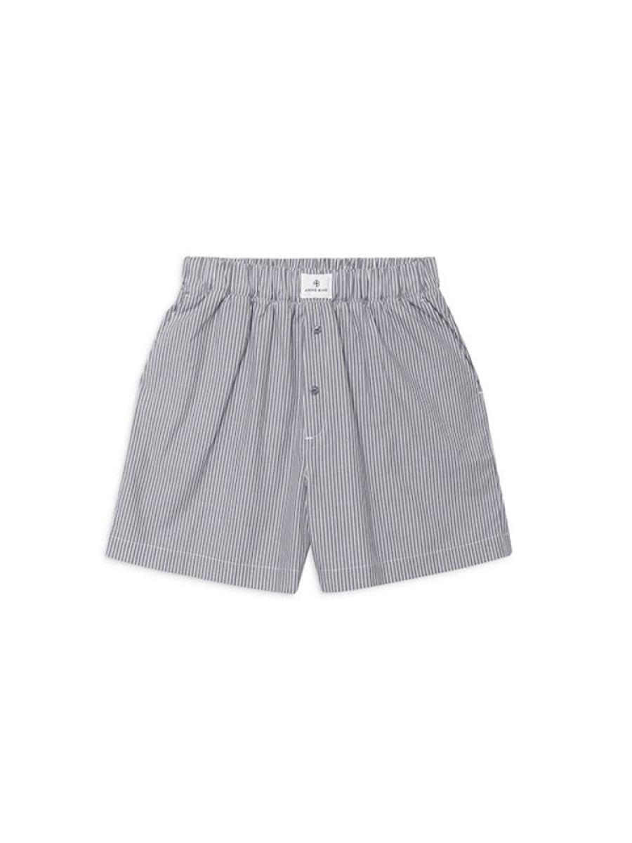 ANINE BING Liam Boxer Short In Grey And White Stripe