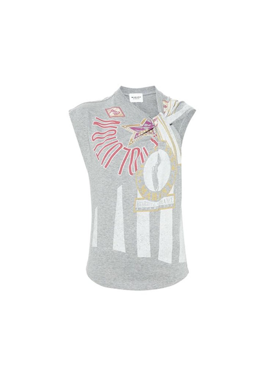 ISABEL MARANT ETOILE Nayda Tee Shirt In Grey