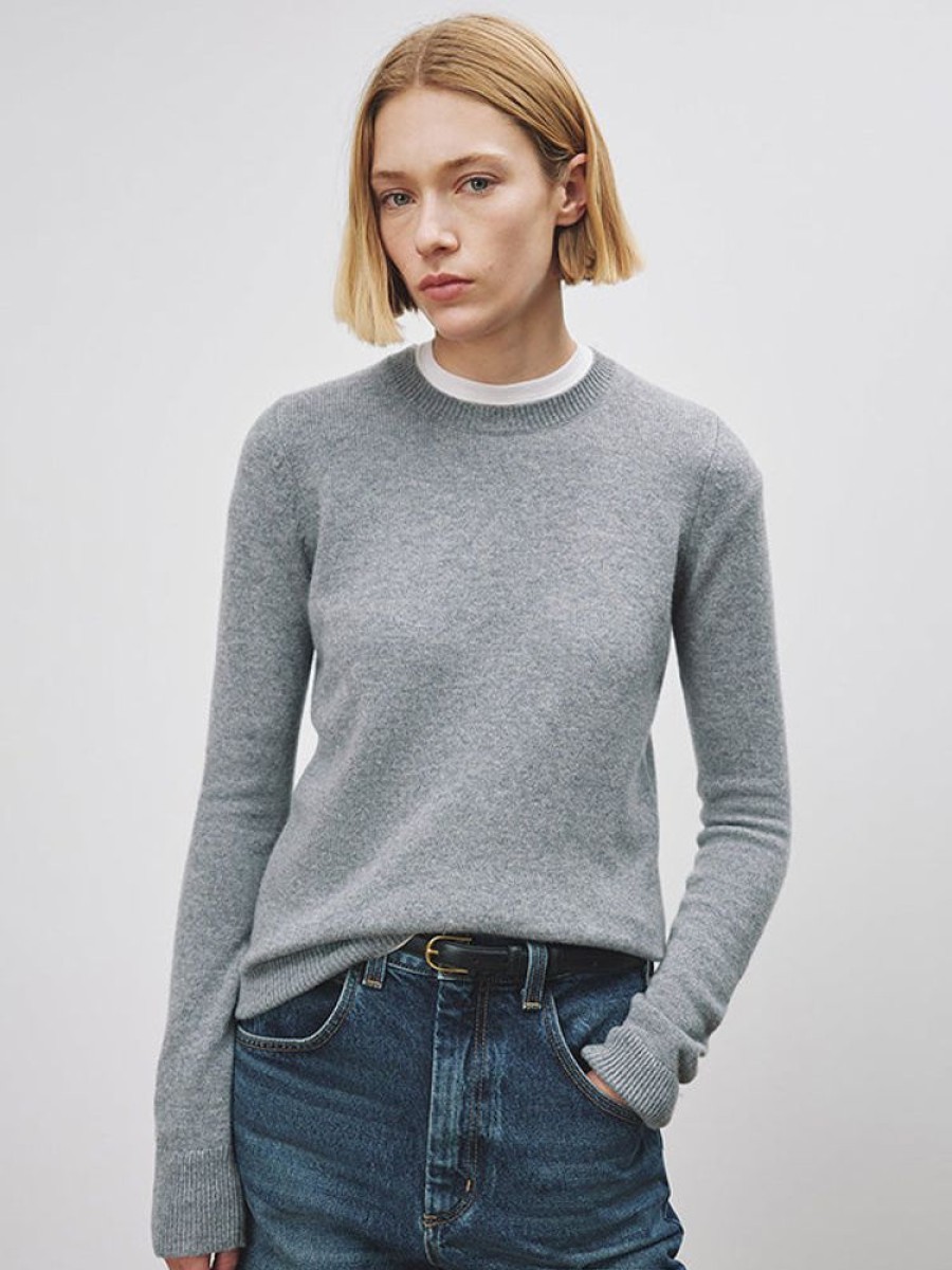 NILI LOTAN Waldorf Sweater In Light Grey Melange