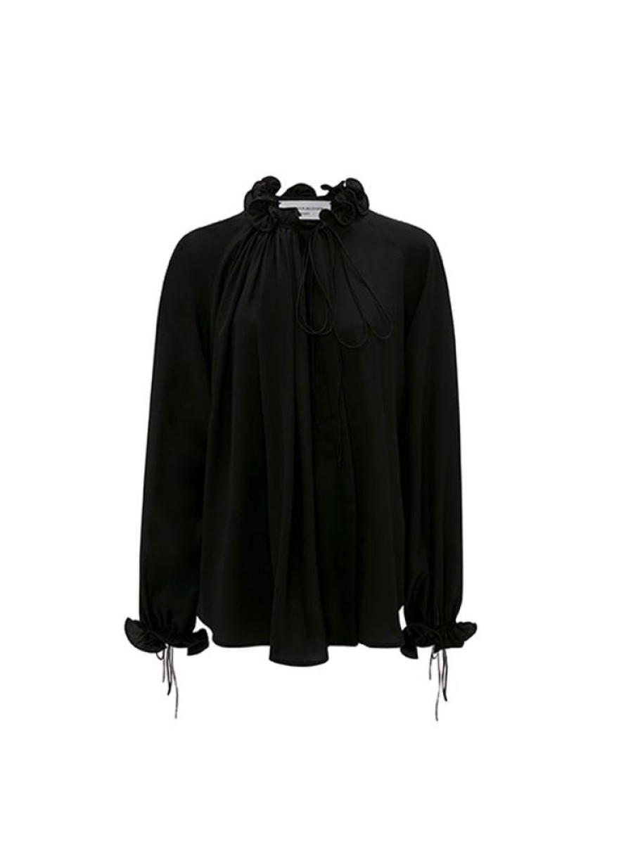 VICTORIA BECKHAM Ruched Detail Blouse In Black