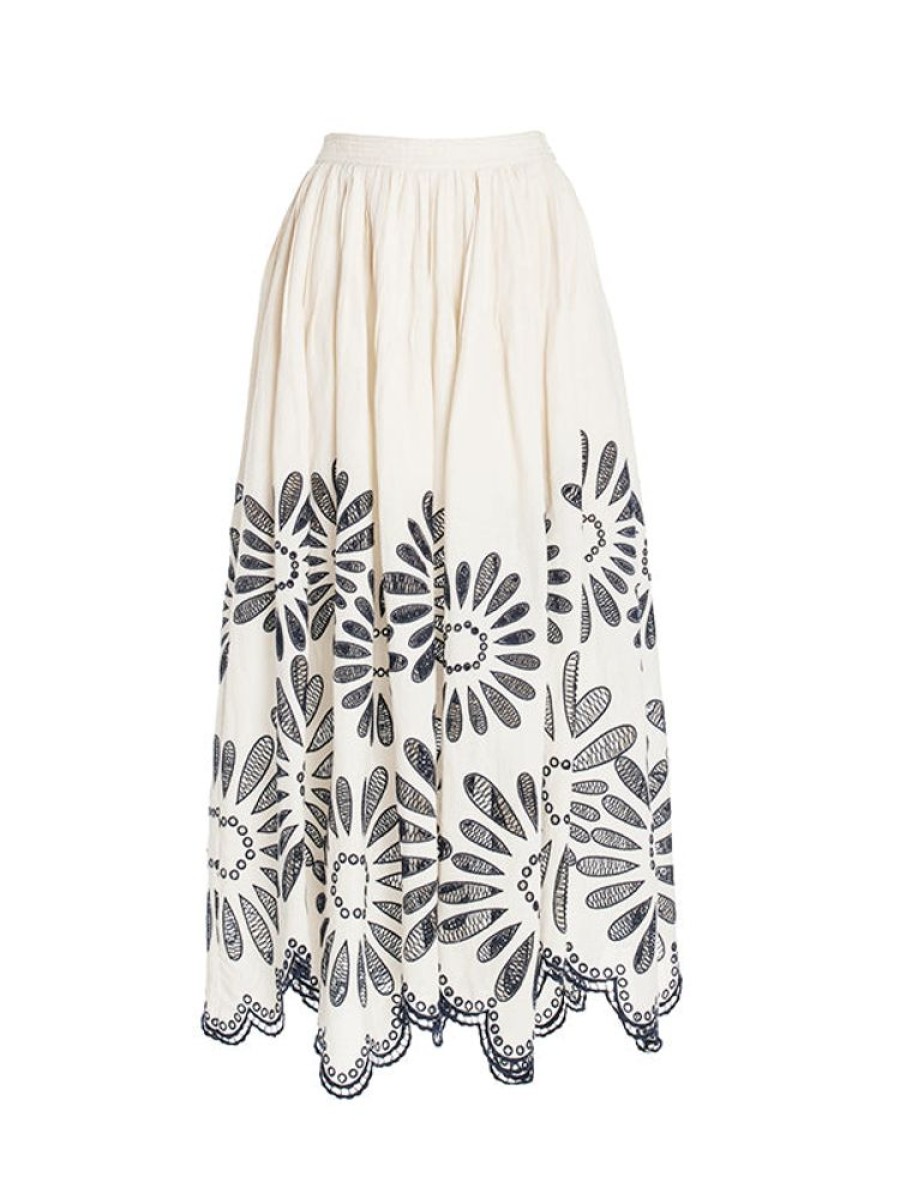 ULLA JOHNSON Annisa Skirt In Porcelain