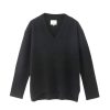 ALEGER CASHMERE N.84 Cashmere Oversized V-Neck In Black