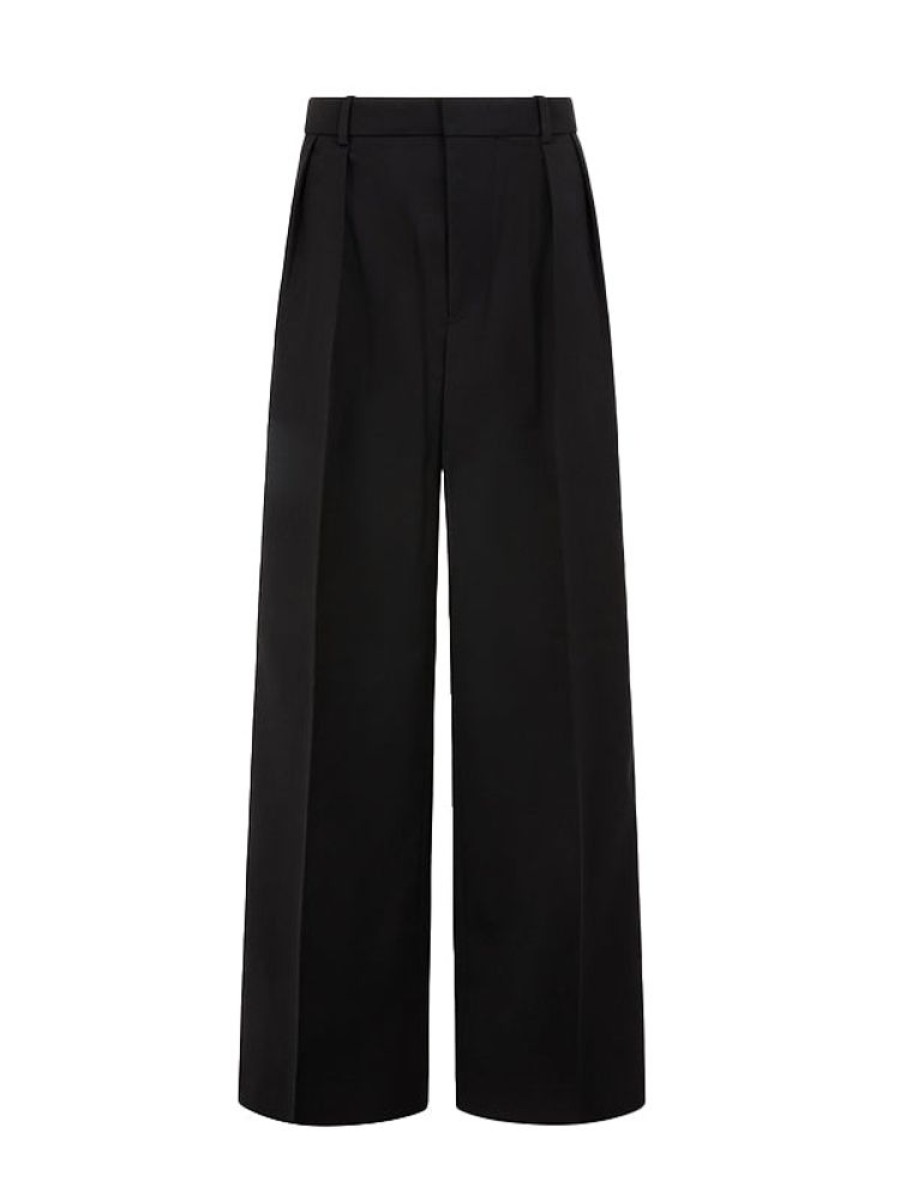 WARDROBE.NYC Low Rise Tuxedo Trouser In Black