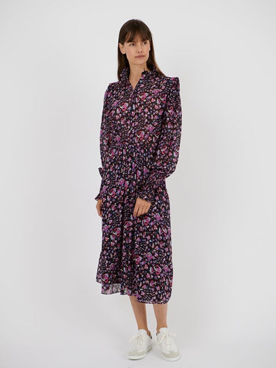 ISABEL MARANT ETOILE Galoa Dress In Midnight/Pink