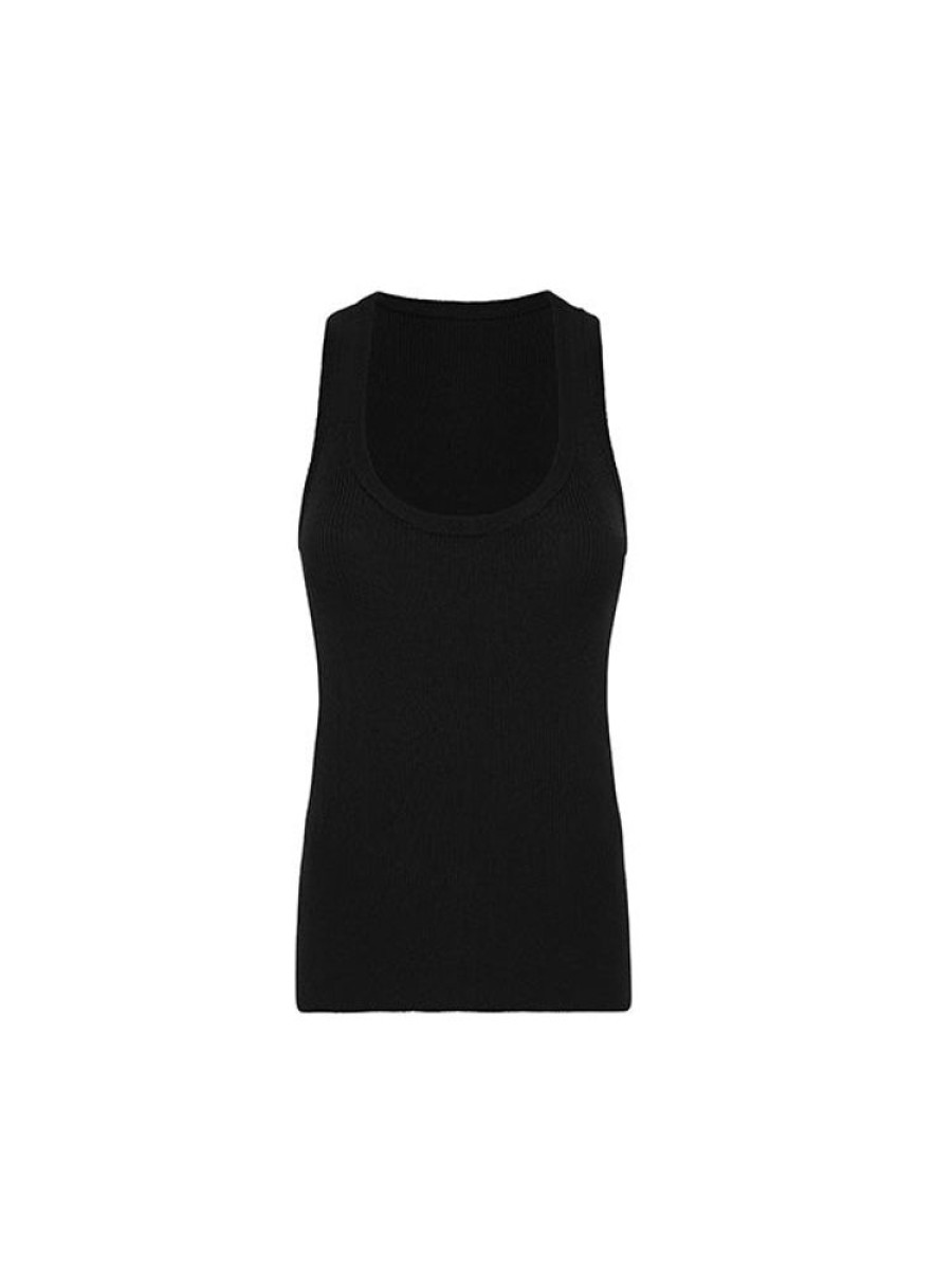 MATTEAU Ribbed Tank In Black