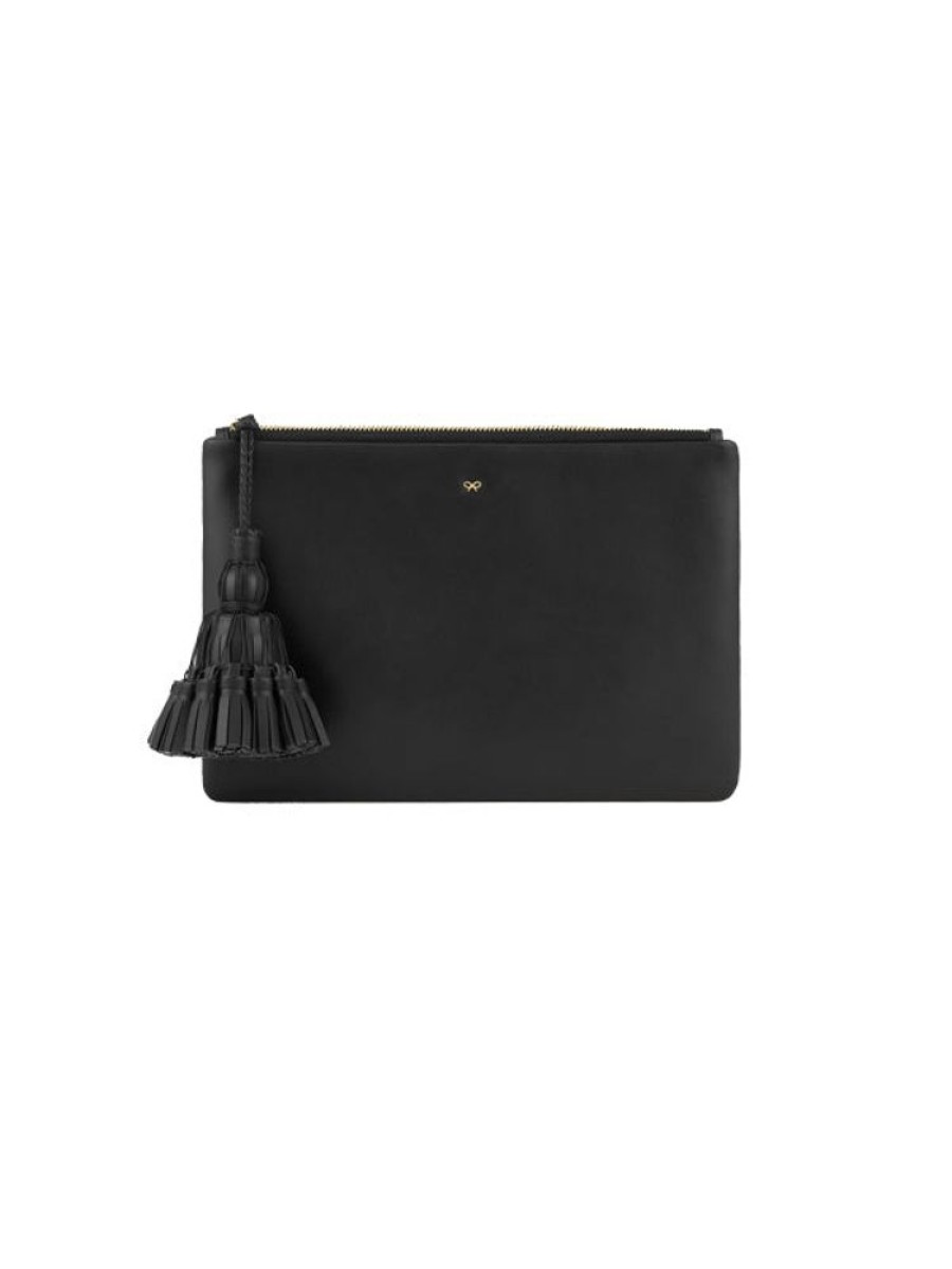 ANYA HINDMARCH Georgiana Clutch In Black Circus