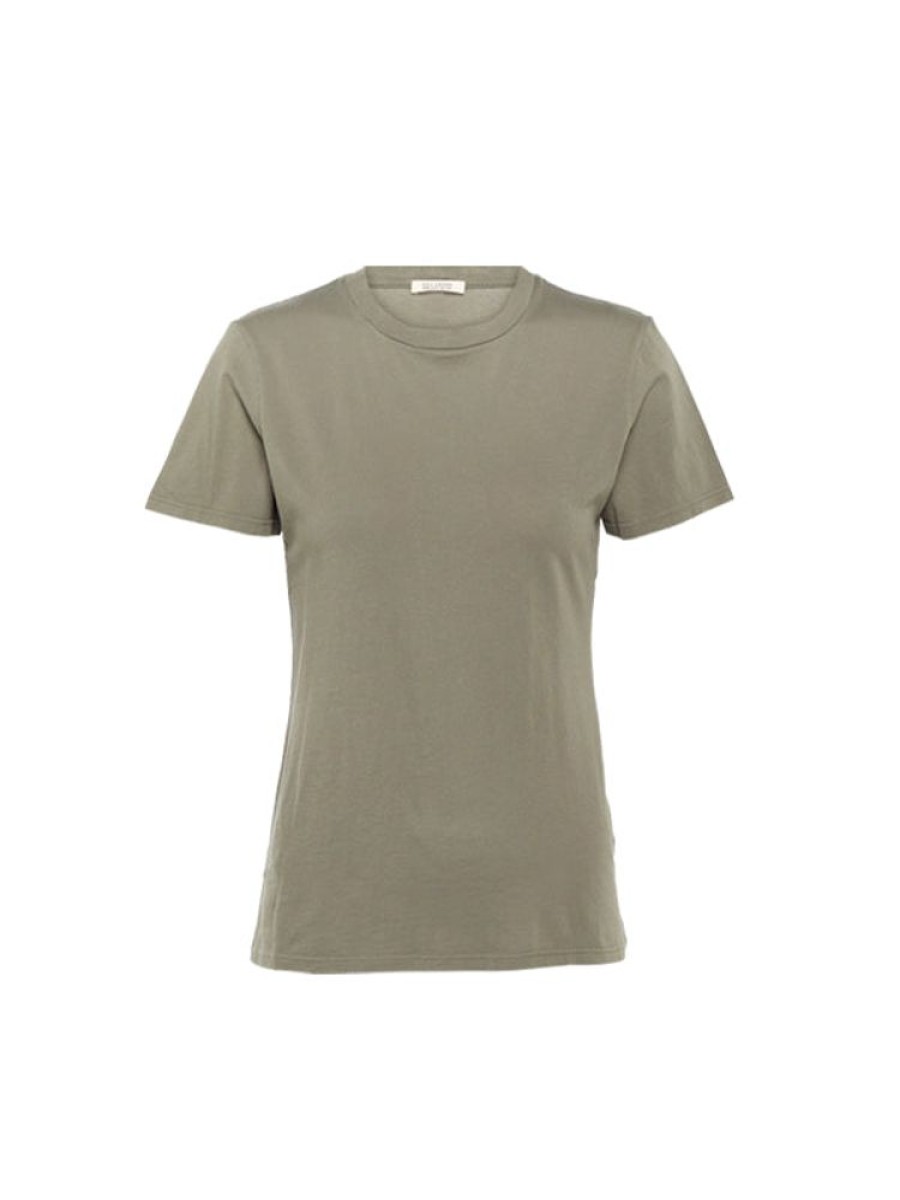 NILI LOTAN Mariela Crewneck Tee In Admiral Green