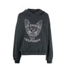 ANINE BING Alex Hoodie White Eagle In Washed Black