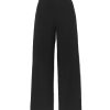 ROLAND MOURET Wide Leg Stretch Cady Trouser In Black