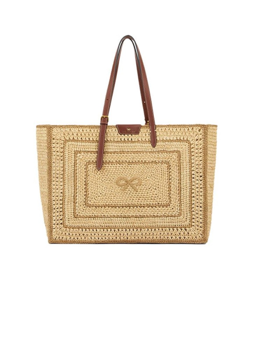 ANYA HINDMARCH Bow Tote In Natural Raffia