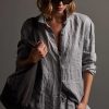 JAMES PERSE Lightweight Linen Shirt In Breeze Pigment