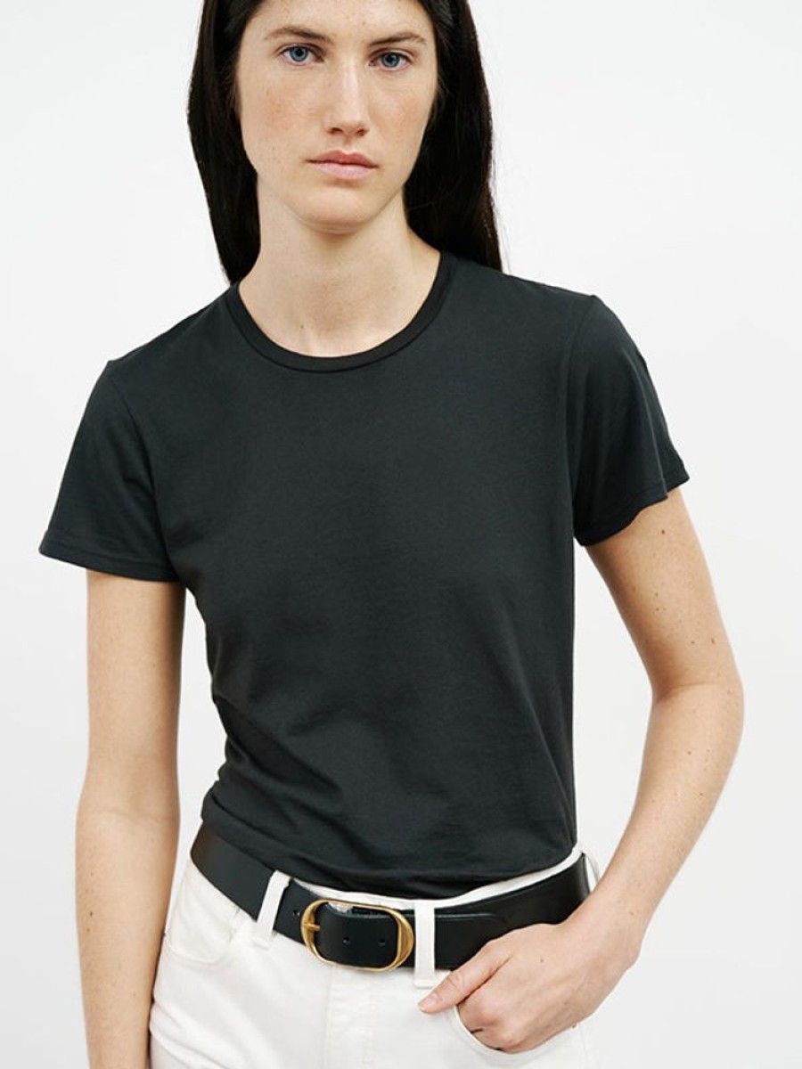 NILI LOTAN Lana Crewneck Tee In Jet Black