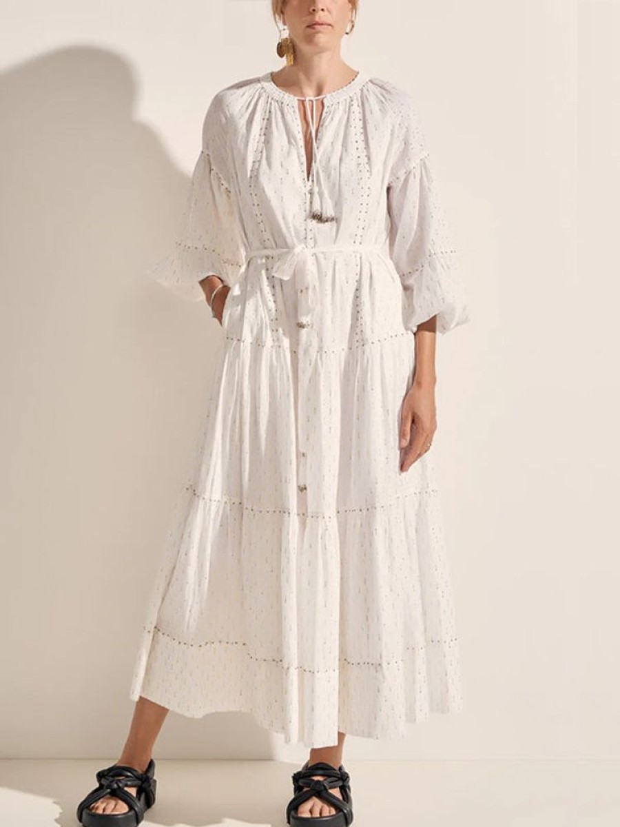 ILIO NEMA Helios Dress In White Lurex