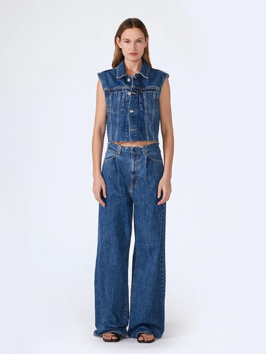 SLVRLAKE Taylor Wide Pleat Jean In Sweet Memory