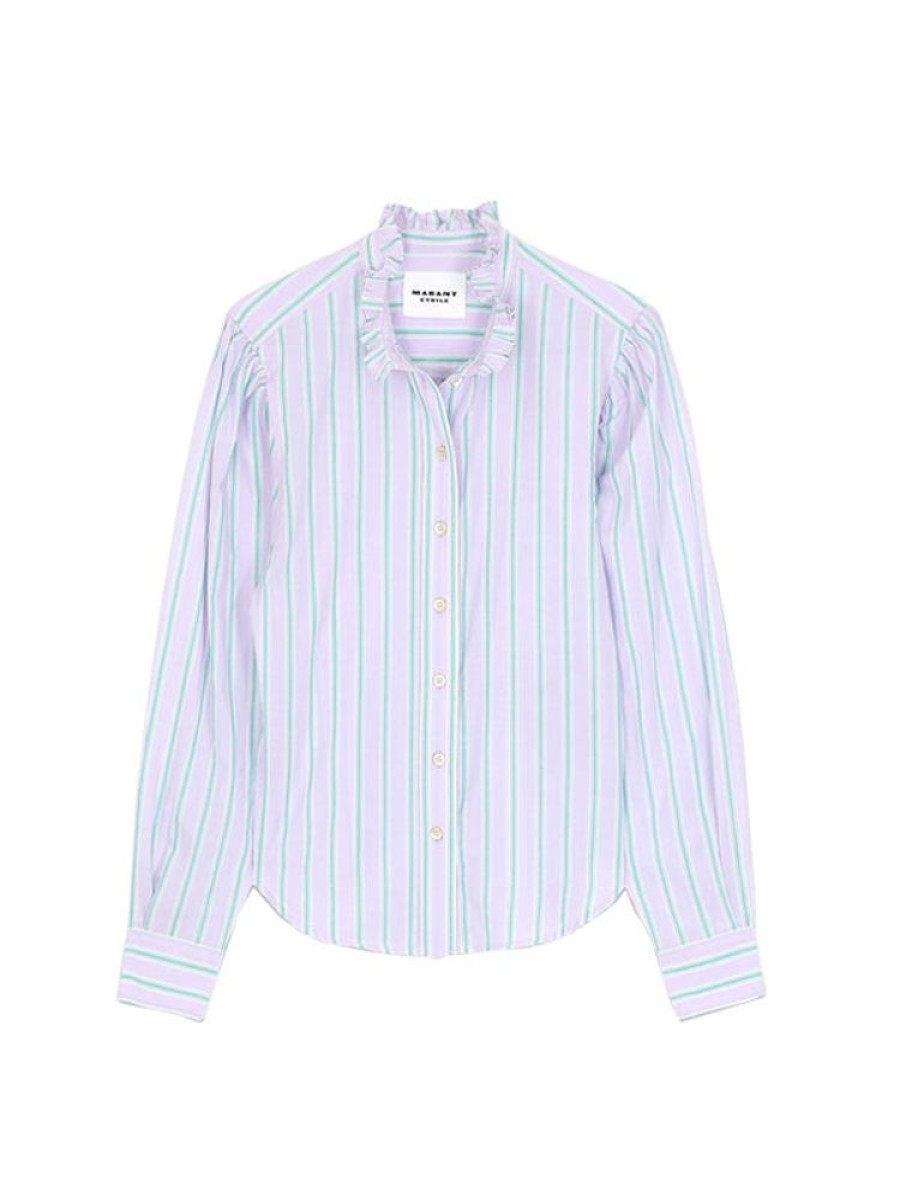 ISABEL MARANT ETOILE Jancis Shirt In Green/Lilac