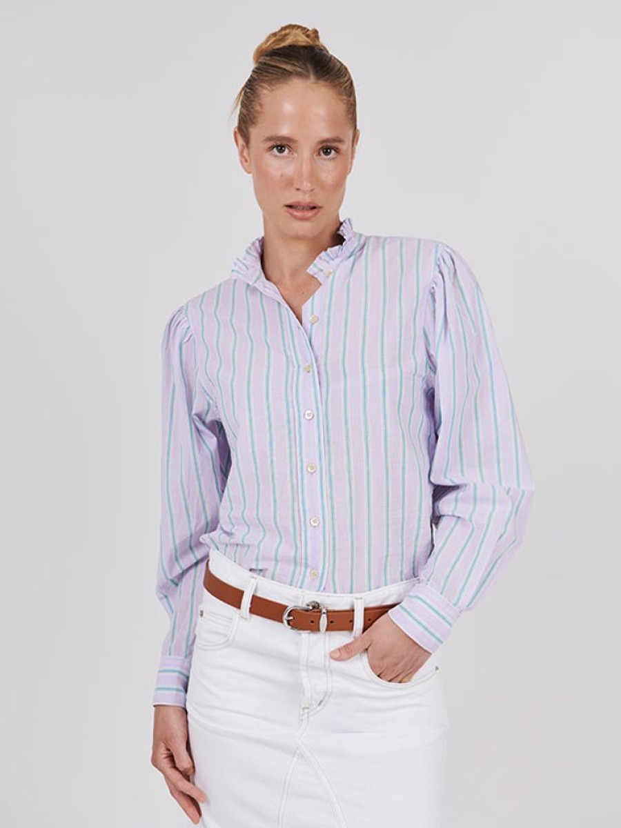 ISABEL MARANT ETOILE Jancis Shirt In Green/Lilac