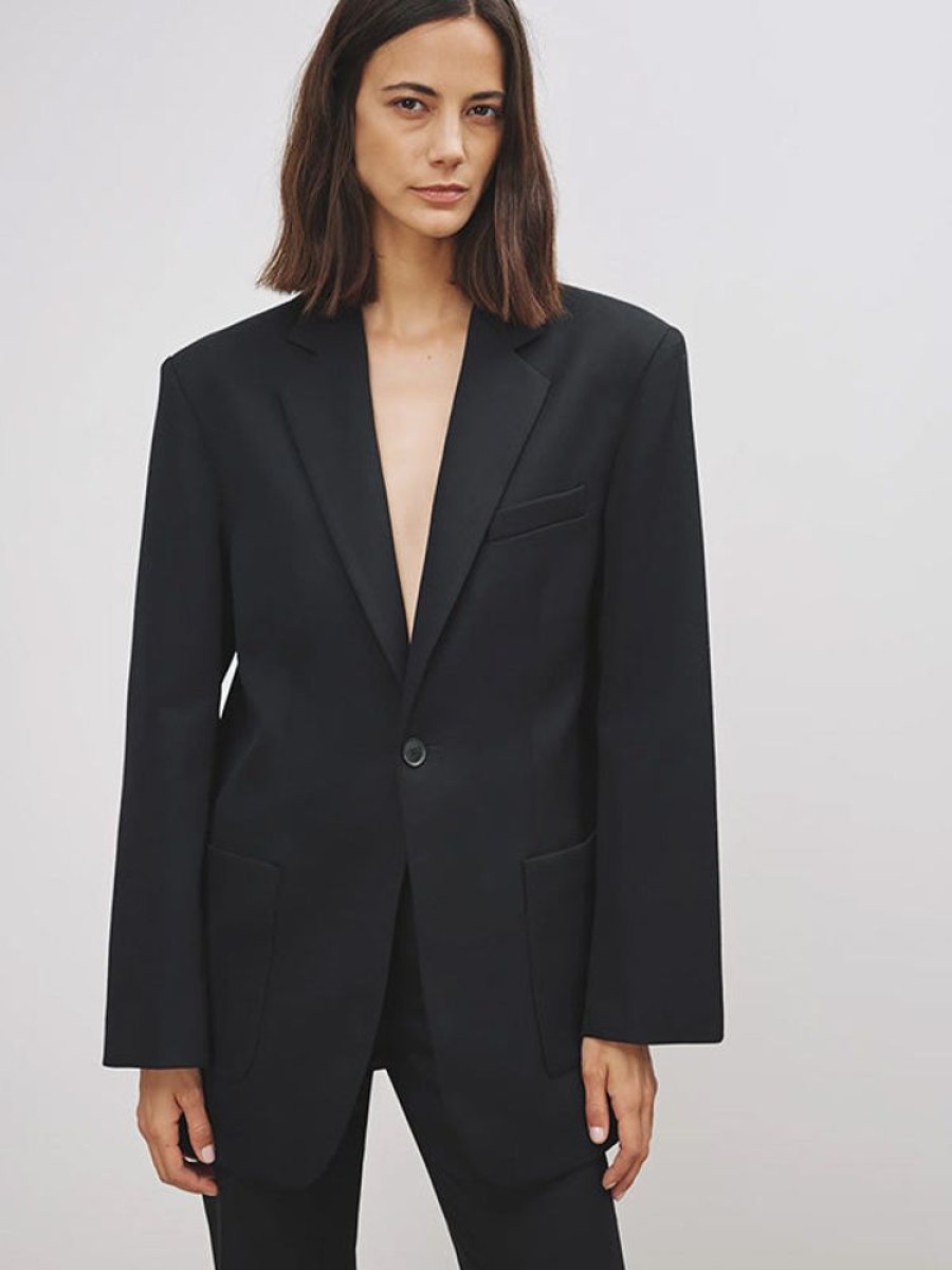 NILI LOTAN Gael Boyfriend Jacket In Black