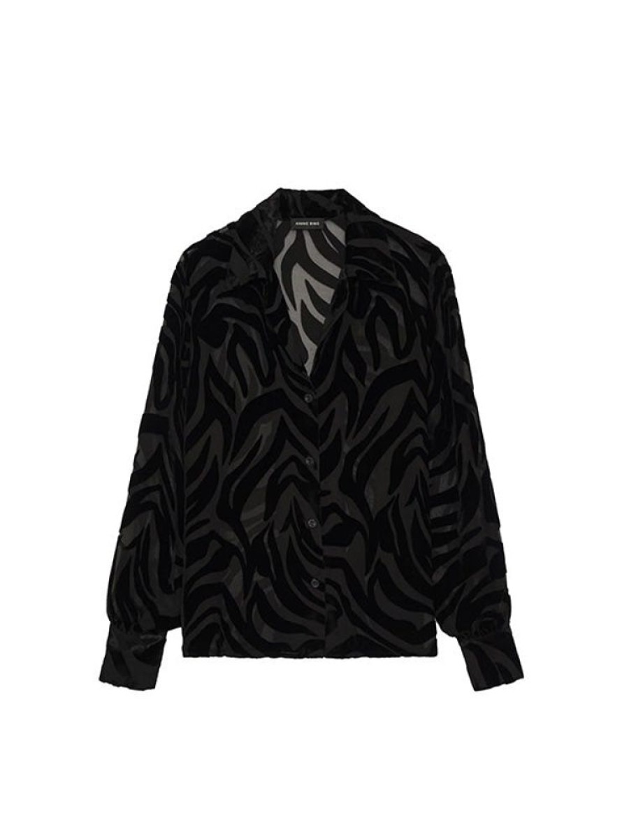 ANINE BING Mylah Shirt In Black Zebra