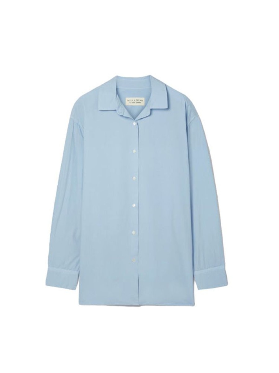 NILI LOTAN Yorke Shirt In Light Blue