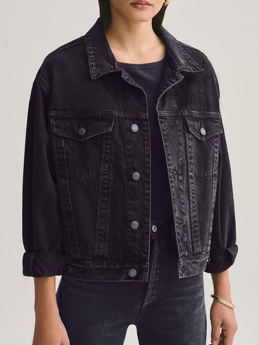 AGOLDE Charli Oversized Denim Jacket In Double Exposure