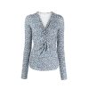 ISABEL MARANT ETOILE Lyss Top In Blue/Ecru