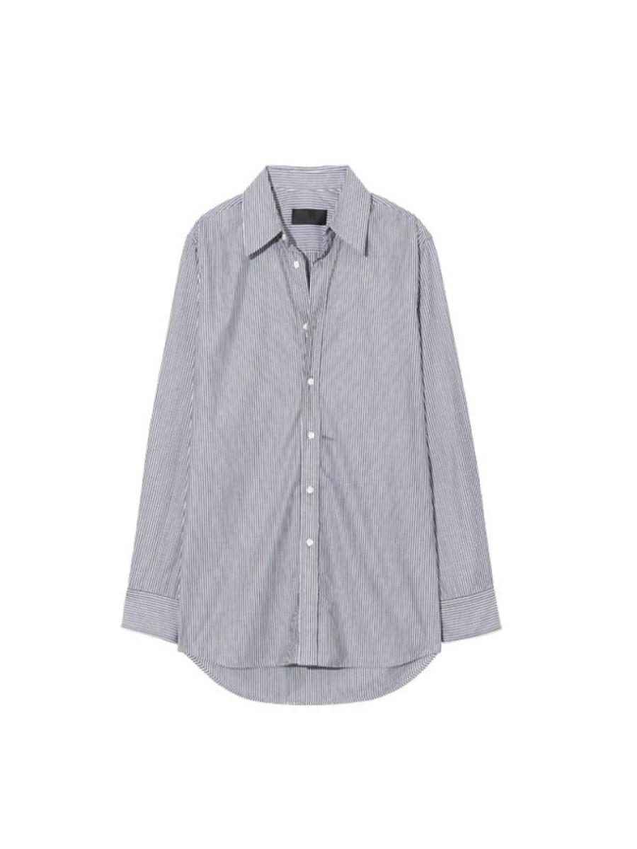 NILI LOTAN Raphael Classic Shirt In Navy Stripe