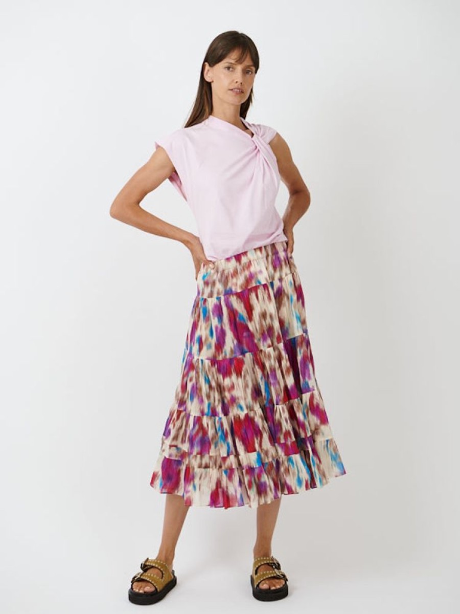 ISABEL MARANT ETOILE Elfa Skirt In Beige/Raspberry