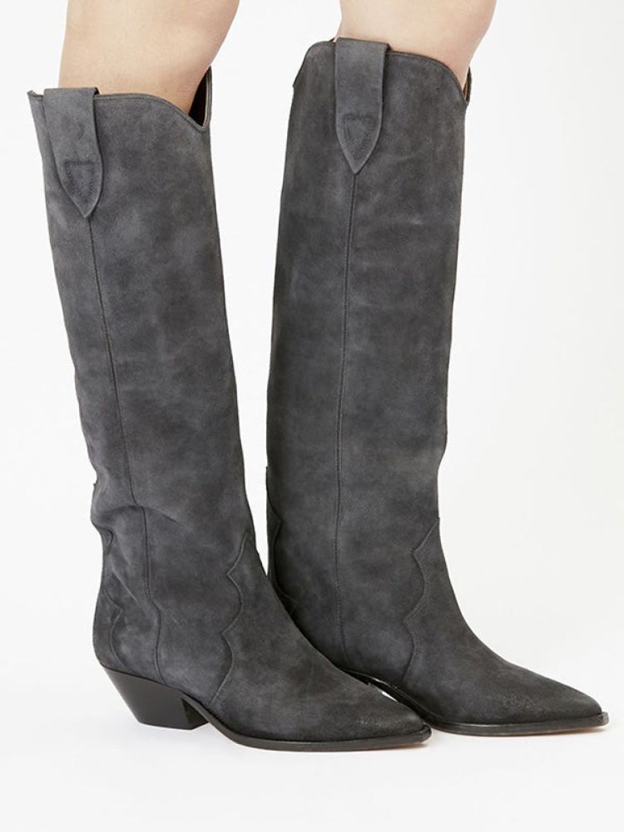 ISABEL MARANT Denvee High Boots In Faded Black