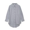 ANINE BING Mika Shirt In Grey And White Stripe