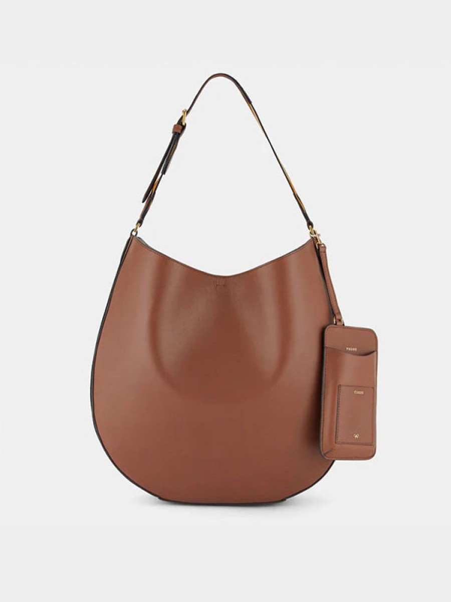 ANYA HINDMARCH Nastro Hobo In Tan Polished Leather