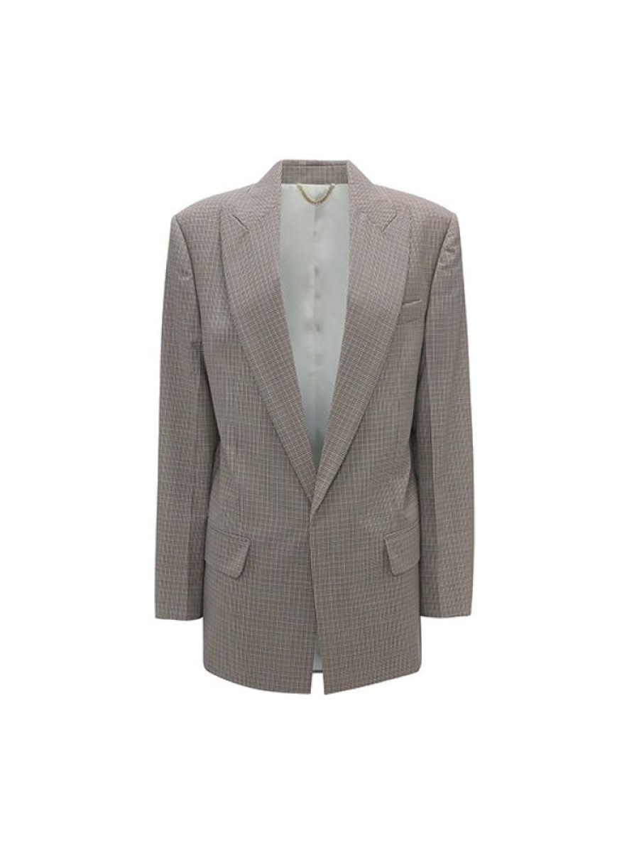 VICTORIA BECKHAM Peak Lapel Jacket In Dogstooth Check