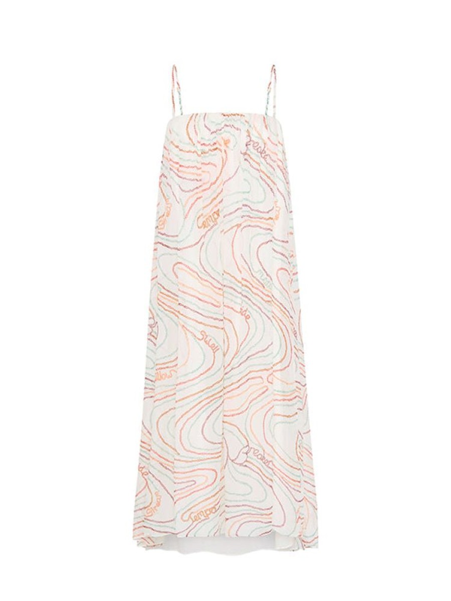 ANTIPODEAN Surge Gathered Bust Line Dress In Zest