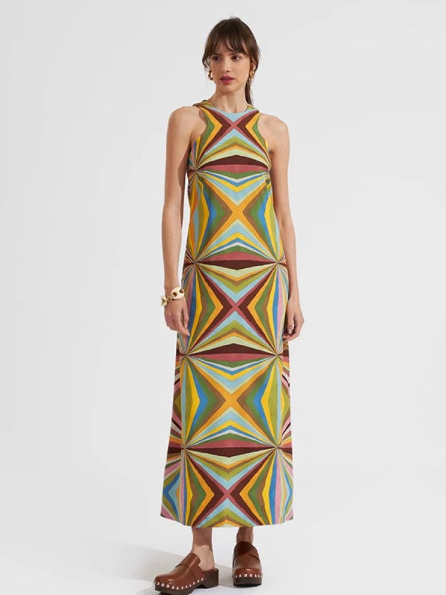 LA DOUBLEJ Racer Dress In Rainbow