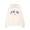 ANINE BING Harvey Sweatshirt In Off White With Purple