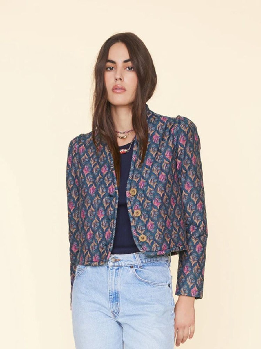 XIRENA Ani Quilted Jacket In Navy Posey