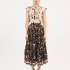 ULLA JOHNSON Cambrie Skirt In Obsidian Botanica