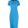 VICTORIA BECKHAM T-Shirt Fitted Dress In Azure Blue