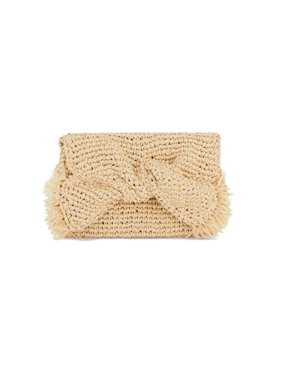 ANYA HINDMARCH Bow Clutch In Natural Raffia