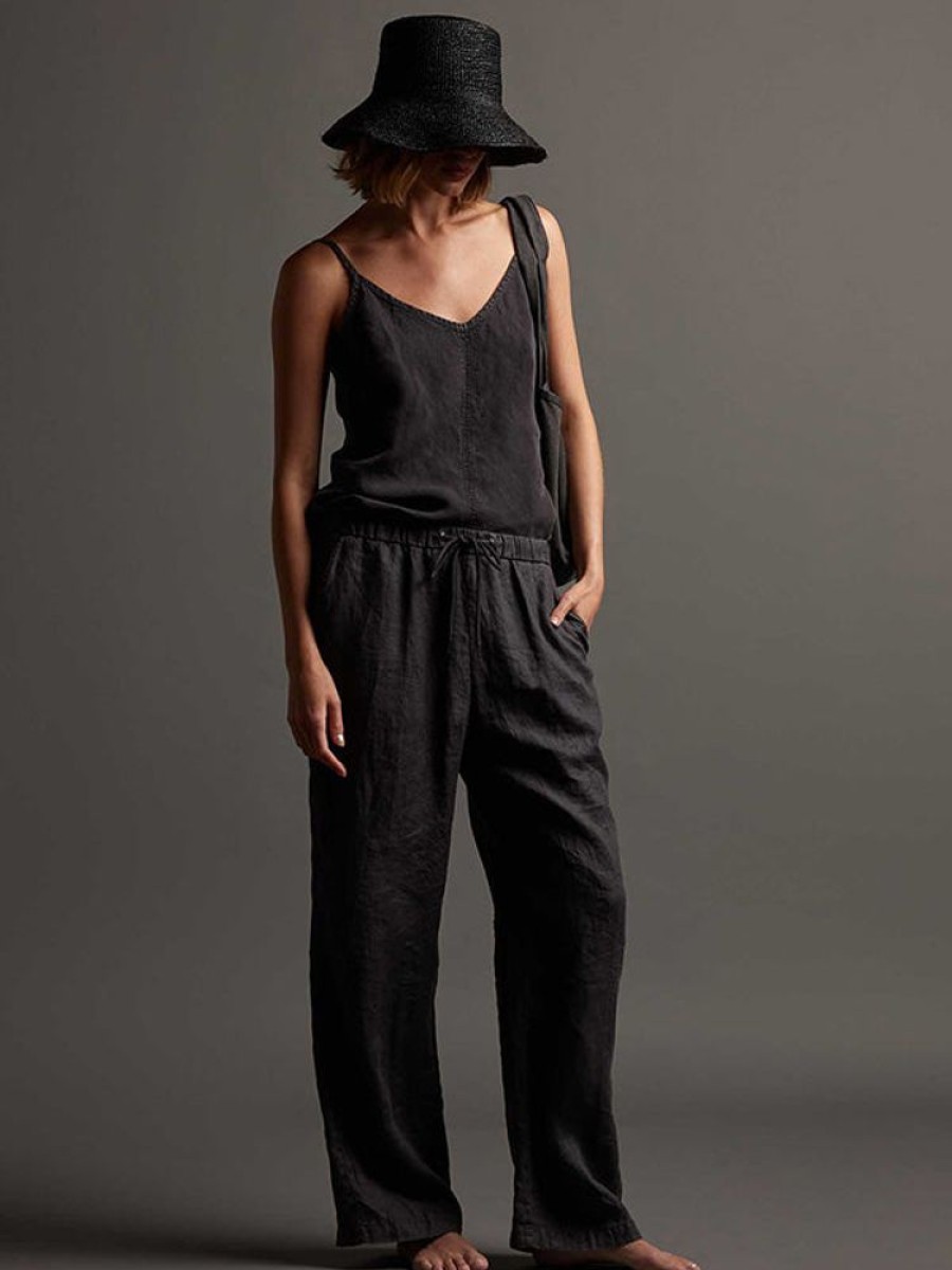 JAMES PERSE Linen Lounge Pant In Magma Pigment