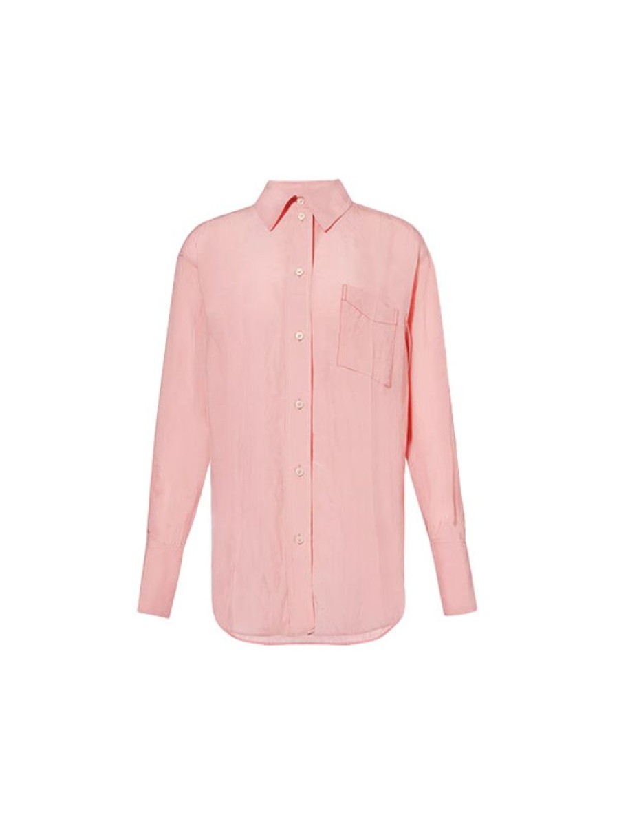 VICTORIA BECKHAM Long Sleeve Pyjama Shirt In Orchid