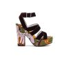 LA DOUBLEJ Medal Wedge In Big Flower Rose