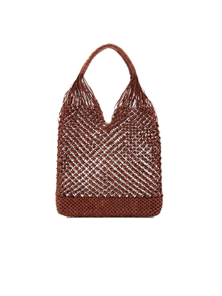 ULLA JOHNSON Tulia Large Knotted Hobo In Pecan Brown