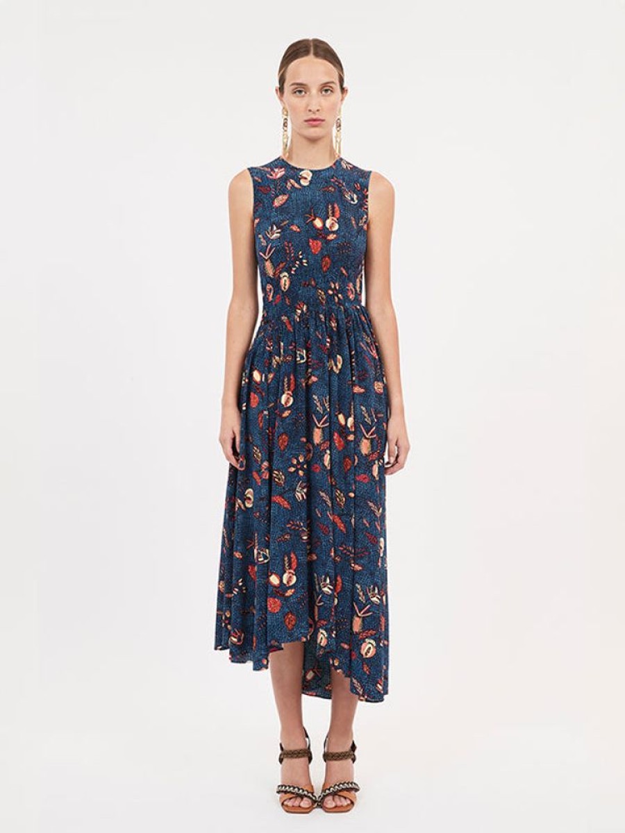 ULLA JOHNSON Luca Dress In Blue Dahlia