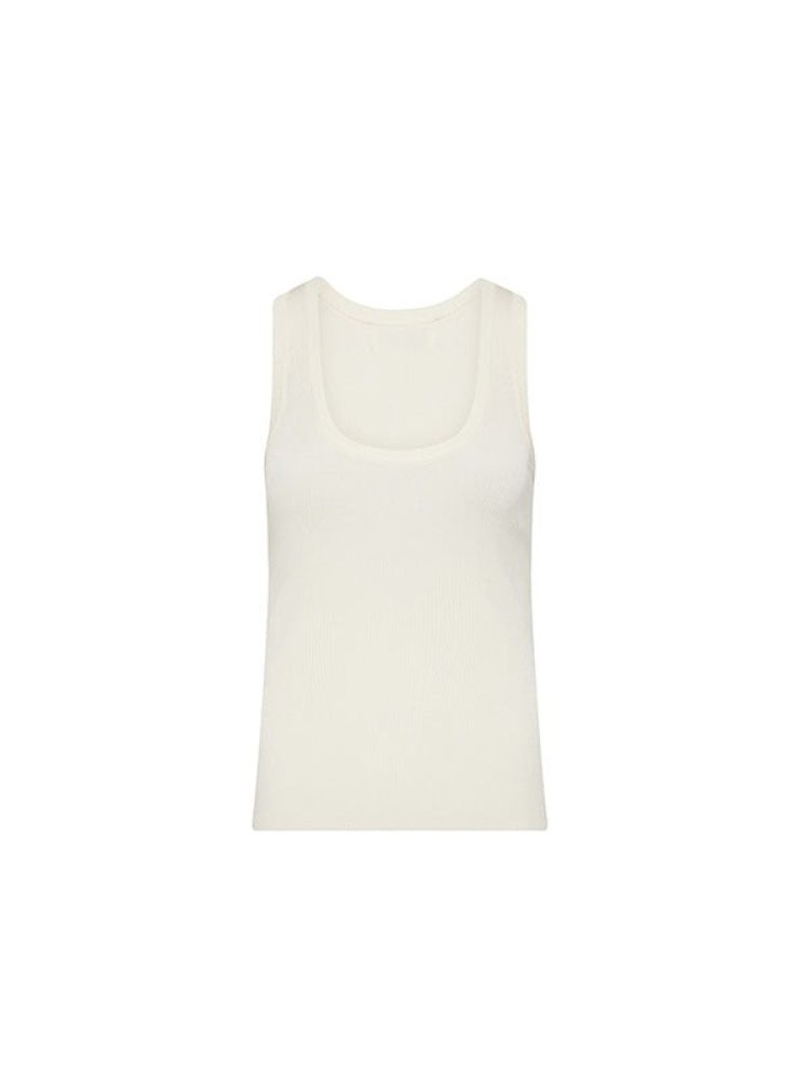 MATTEAU Ribbed Tank In Ecru