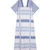 PIPPA HOLT Kaftan 8 Three Panel Midi In White/Blue