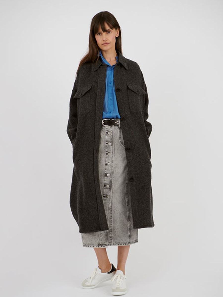 ISABEL MARANT ETOILE Fontia Coat In Anthracite