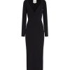 ROLAND MOURET Long Sleeve Midi Dress In Black